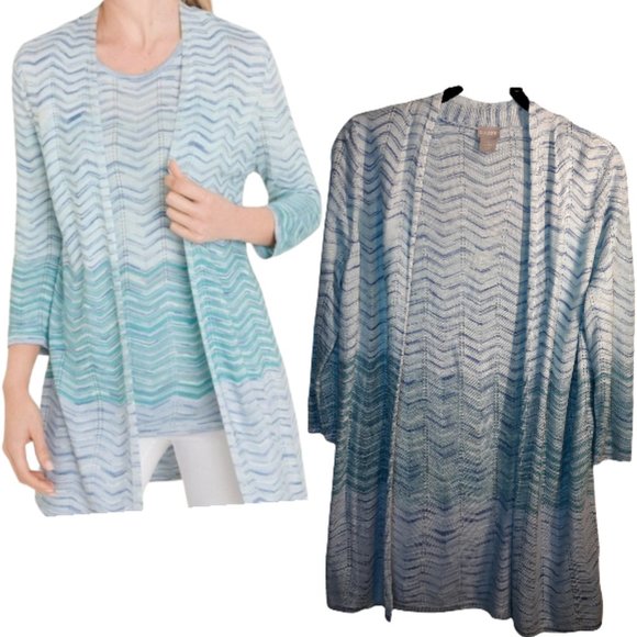 Stripe Pattern Open Front Cardigan🪞⛓️ - Picture 14 of 15